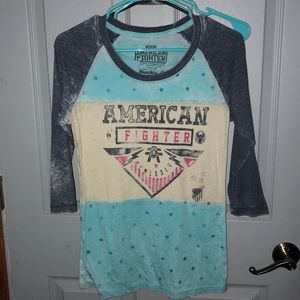 American fighter 3/4 length T-shirt